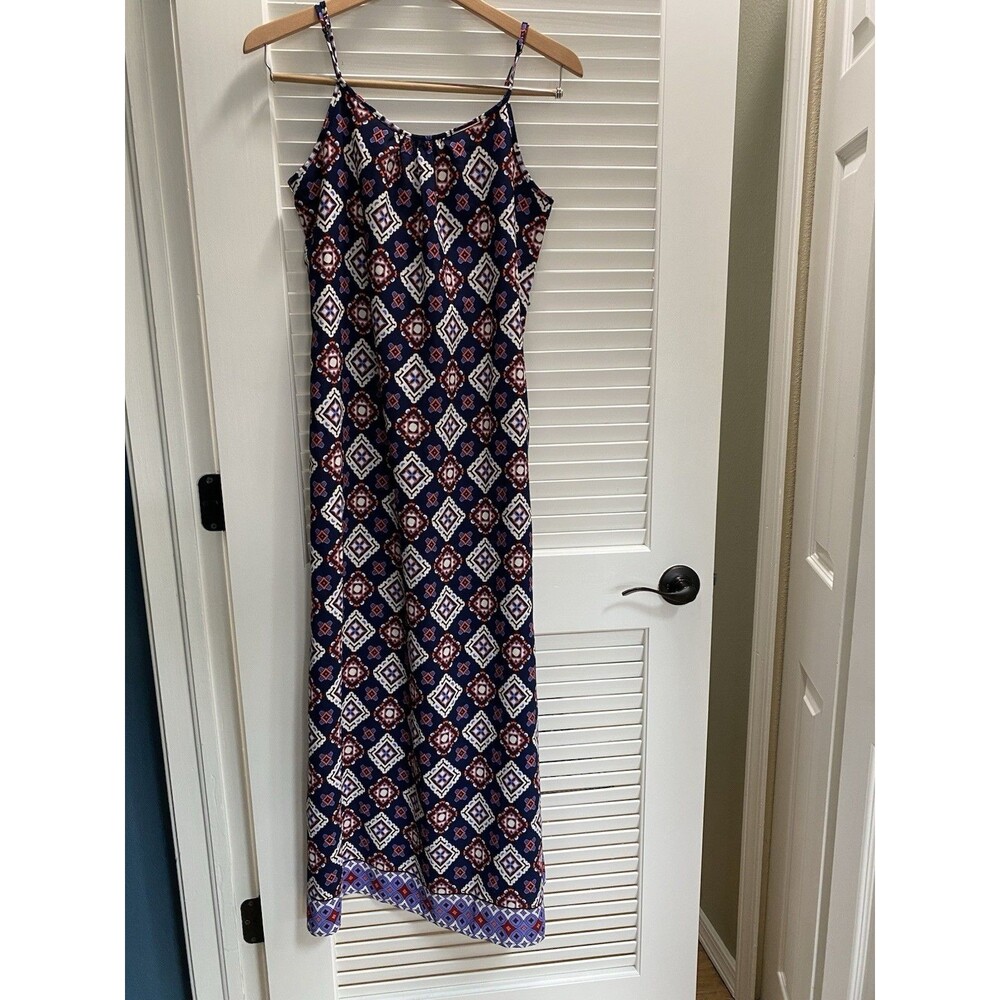 Shop The Trends Size Small Geometric Boho Maxi Dress Spaghetti Strap